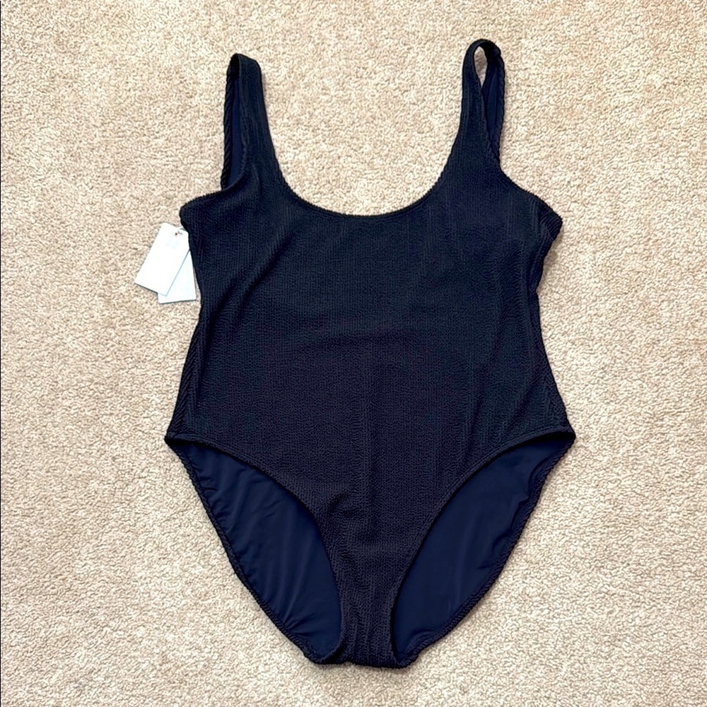 NWT Good American Always Fits Modern Tank Black One Piece Swimsuit Size 7/8 - Picture 2 of 8